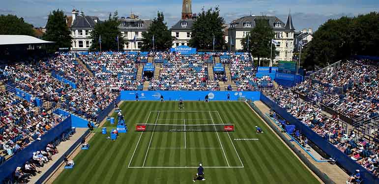 Centre court at the Eastbourne International tennis tournament.