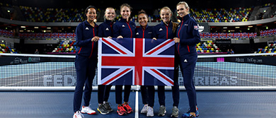 The GB Fed Cup team in London