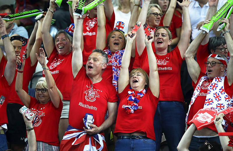 The Great Britain crowd celebrate