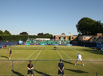 Courtside at the Surbiton Trophy.