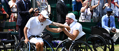 Andy Lapthorne and Dylan Alcott at Wimbledon 