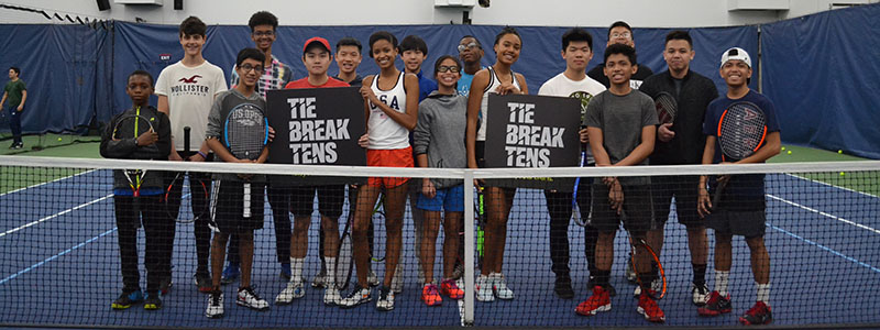 Junior tennis players take part in Tie Break Tens tournament